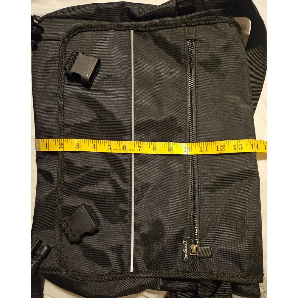 EastSport Black Nylon Messenger Bag Crossbody Laptop Travel School Reflective
